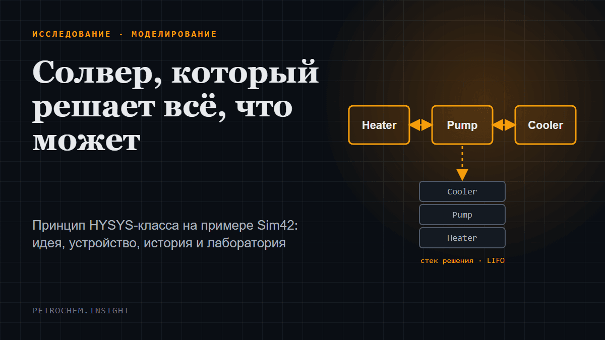 Солвер, который решает всё, что может: принцип HYSYS-класса на примере Sim42